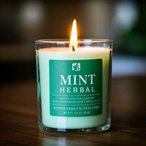 Mint herbal fragrance candle